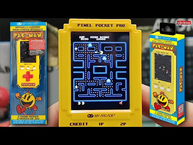 Vídeo relacionado con Pac-Man Pixel Player: Videojuego Pac-Man con Licencia Oficial, Llavero portátil, Juegos para niños y Adultos