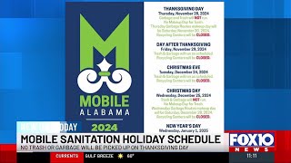 City of Mobile posts holiday trash and garbage pickup schedule