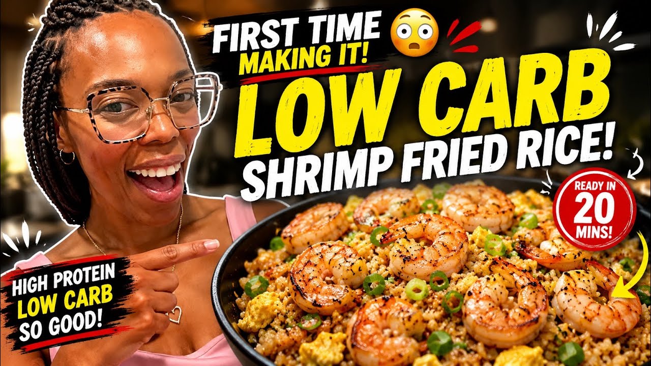 🍤 High Protein Low Carb Shrimp Fried Rice! 😳 First Time Making It... Will It Turn Out Good?