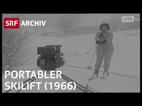Takeaway ski lift (1966) | Winter sports curiosities Switzerland | SRF Archive