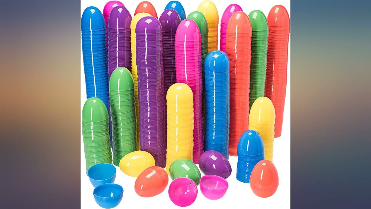 Watch video 100 Pack Bulk Easter Eggs Hinged Fillable Easter Eggs In Polly Bag Easter Egg Hunt review Now 100 Pack Bulk Easter Eggs Hinged Fillable Easter Eggs In Polly Bag Easter Egg Hunt review