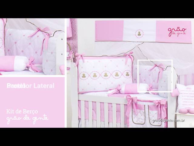 Kit Berço Elegance Teddy Rosa | Ref: 60239