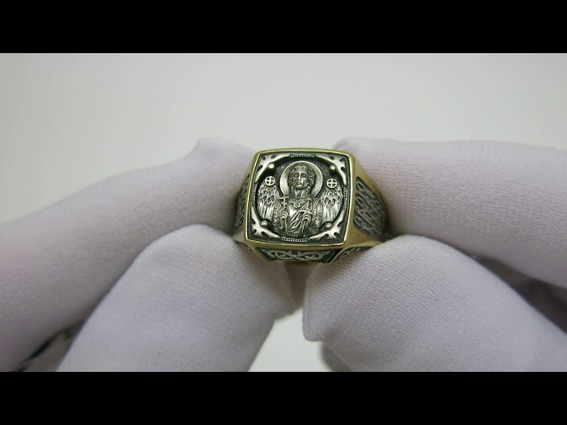Срібна каблучка "Янгел Охоронець" кмх10 Відео огляд