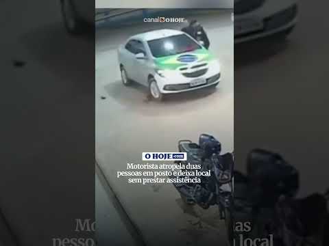 Motorista atropela duas pessoas em posto e deixa local sem prestar assistência