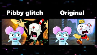 Corrupted Cuphead is Chasing Pibby SIDE-BY-SIDE COMPARISON (Darkness Takeover In Real Life)