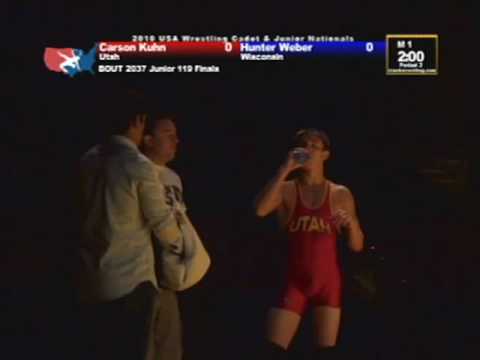 Junior Freestyle Finals 119 pounds - Carson Kuhn vs. Hunter Weber