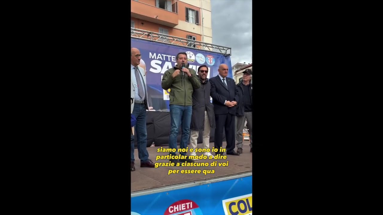 MATTEO SALVINI A CHIETI PER SOSTENERE IL CANDIDATO SINDACO DELLA LEGA, MARIO COLANTONIO
