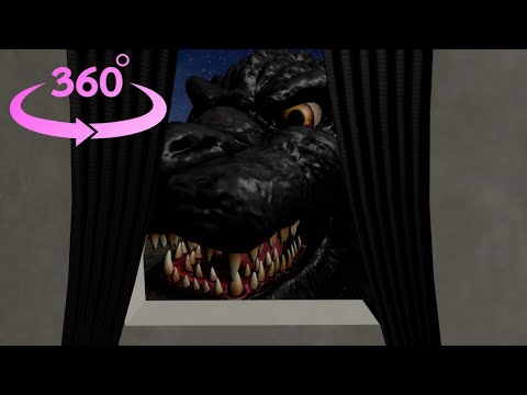 【VR 4K】 Run away from the Godzilla!! ゴジラから逃げろ!!