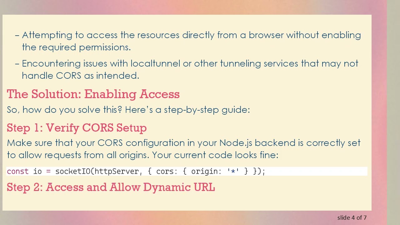 Resolving CORS Issues When Using localtunnel with Node.js and Socket.IO