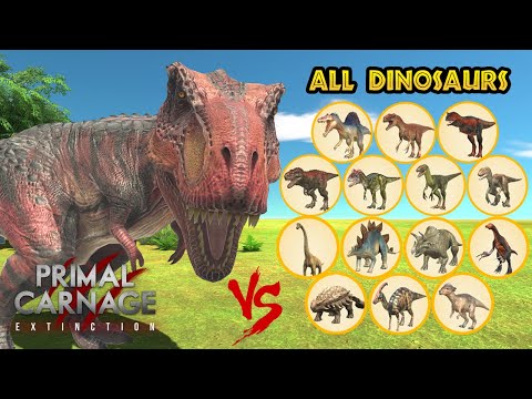 PCE TREX (New Comer) vs ALL UNITS DINOSAURS - Animal Revolt Battle Simulator
