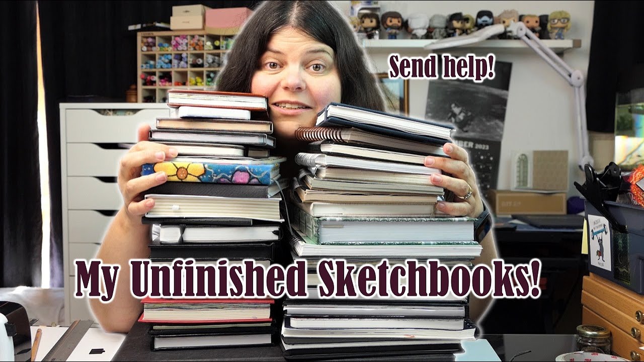 I Found ALL of My UNFINISHED Sketchbooks and it's Ridiculous! Quick Flip Through Tour.