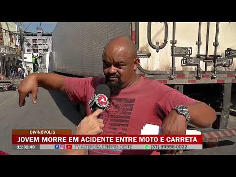 Divinópolis: Jovem morre em acidente entre moto e carreta