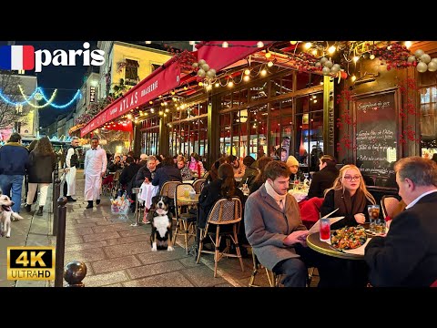 8 December 2025 PARIS 🇫🇷 FRANCE 4K HDR WALK  PARIS WALK AROUND CITY | CROWD STREET WALK BEAUTIFUL 