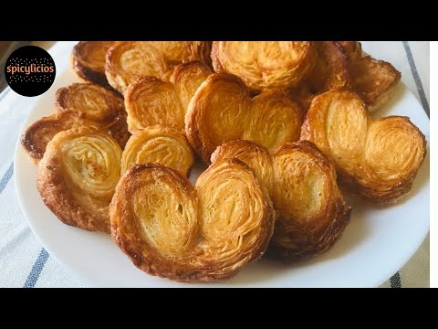 Palmiers || Puff Pastry Cookies || Little heart Biscuit Recipe