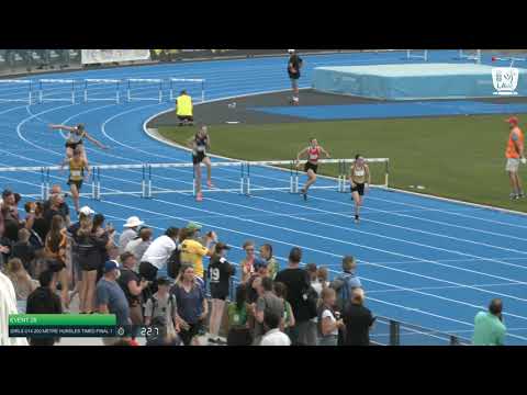 Girls U14 200m Hurdles TF 1: 2021 Commonwealth Bank State Track and Field Championships // LAVicTV