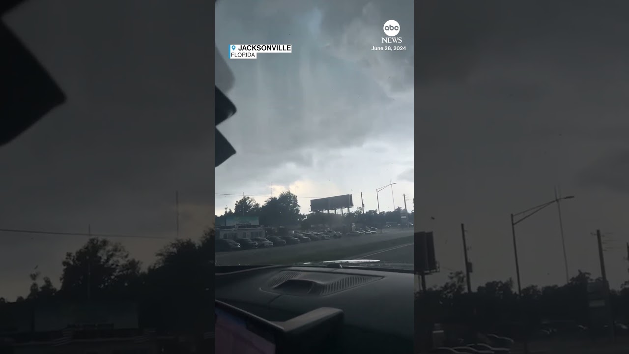 Tornado flings truck into Florida roadway