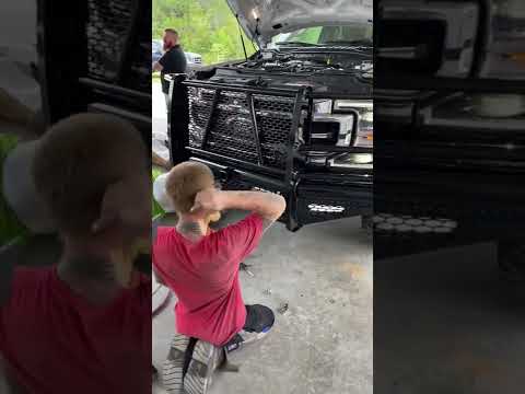 Putting the Ranch Hand on the F350! #ford #f350 #shorts #ranch