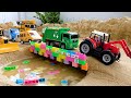 Bridge Construction Vehicles Concrete Dump Truck Bulldozer Funny Stories Police Car BIBO TOYS