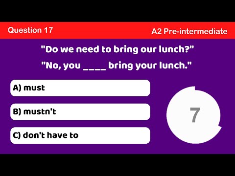 have to, don’t have to, must, mustn’t # A2 Lesson N°12 Quiz N°3