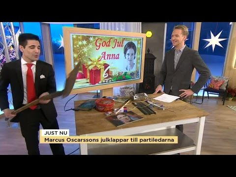 Marcus Oscarsson delar ut hårda julklappar - Nyhetsmorgon (TV4)