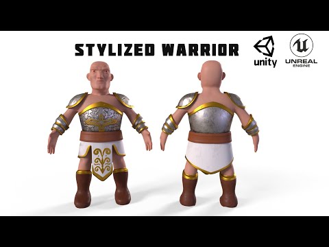 Stylized Warrior I PBR material I Low poly