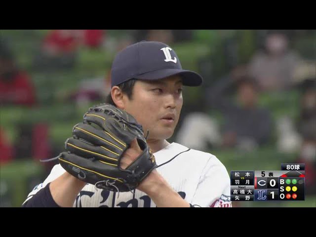 【5回表】ライオンズ・松本 ピンチを背負うも空振り三振で切り抜ける!! 2021/3/16 L-C