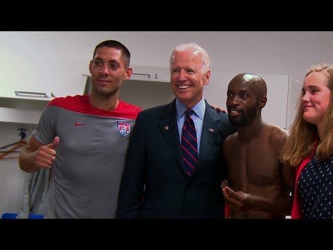 Here's Joe Biden In The U.S. National Team Locker Room