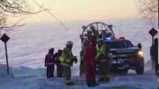 preview picture of video 'Injured snowmobiler rescued by airboat'