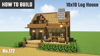 マイクラ建築：実用的なサバイバル拠点用の小さい家の作り方。10x10ブロックで簡単に。No.172【Minecraft】