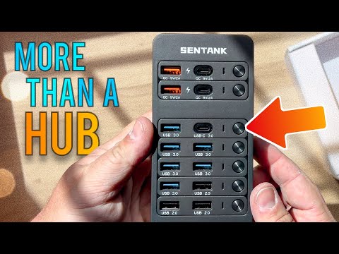 Sentank 14 POWERED USB hub with Fast Ports for data and charging and MORE
