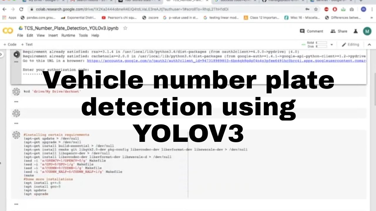 Vehicle NumberPlate Detection using YOLOv3 and OCR