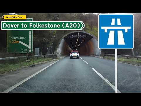 Driving from Dover to Folkstone | A20 Dual Carriage Way and motorway