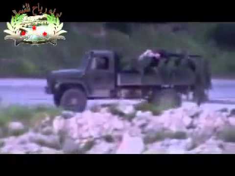 استهداف حاجز المشفى الوطني التابع لقوات النظام ن قبل لواء رياح الشمال في مدينة جسر الشغور في محافظة إدلب