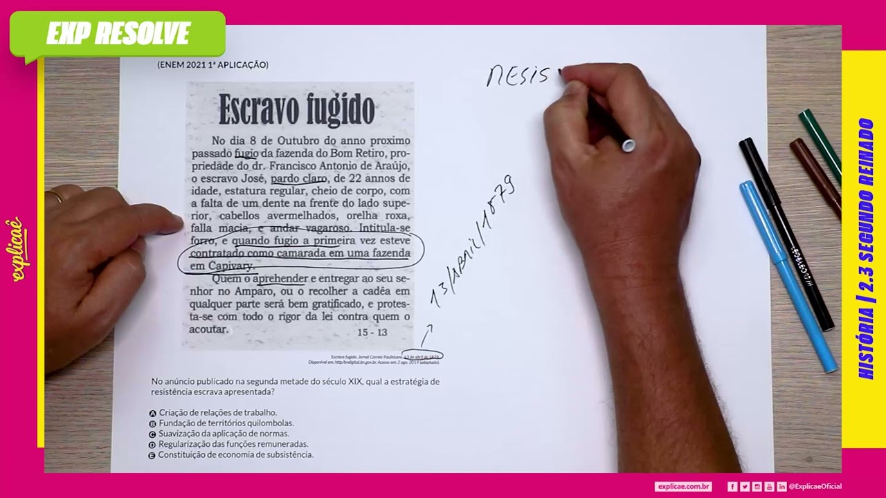 NO ANÚNCIO PUBLICADO NA SEGUNDA METADE DO SÉCULO XIX, QUAL A ESTRATÉGIA (...) | SEGUNDO REINADO