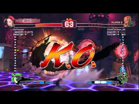 OldTensai [Cammy] Vs DarkChicken_AE [Dhalsim] SSF4 AE Online Ranked Matches - PSN