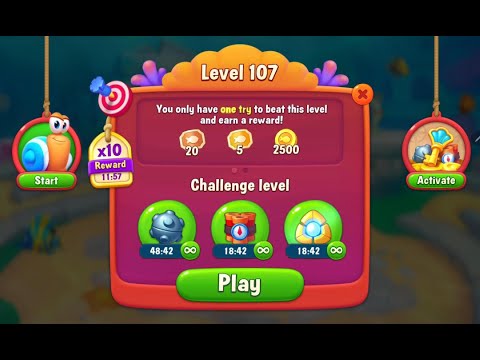 ✨ FishDom Level 107 – Saved the Fish Just in Time! 🎮 ✨ フィッシュダム レベル107 – ギリギリで魚を救出！ 🎮