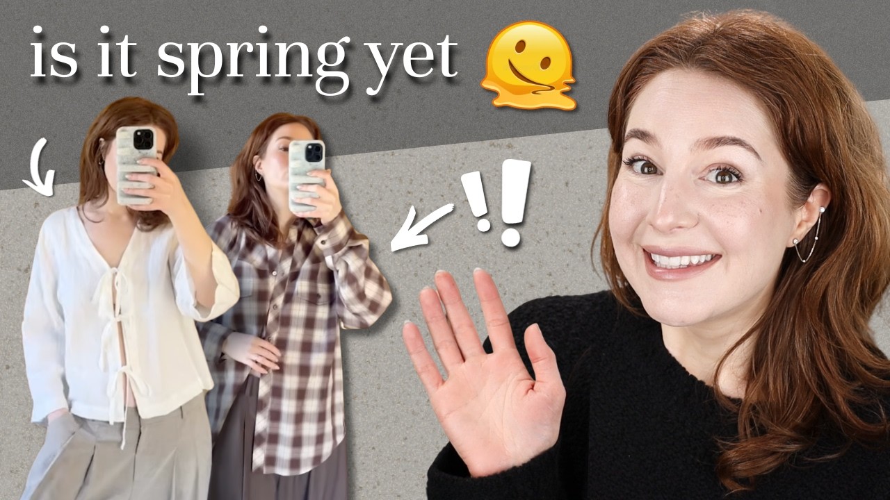 capsule wardrobe for TRANSITIONAL weather!! Spring outfit inspo, clothing storage and organization