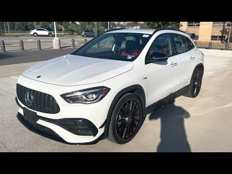 2021 Mercedes-Benz AMG GLA 45 4MATIC Digital White Metallic with  Red / Black Leather
