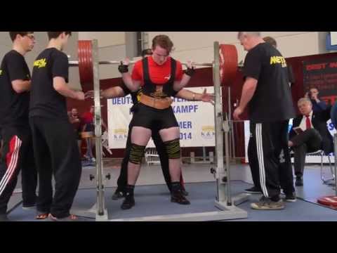 Tim Leitow (FSV Sarstedt) Kniebeugen 2.V.: 275 kg - 2014 DM KDK Junioren