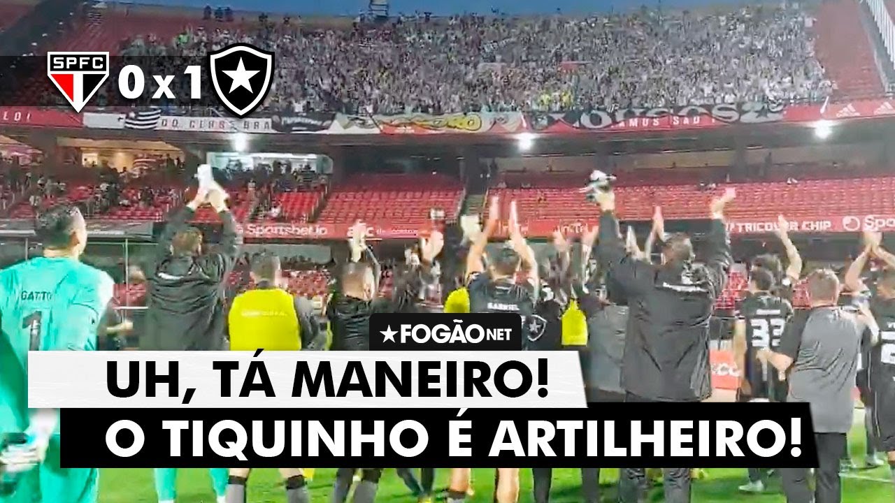 VÍDEO | Torcida do Botafogo festeja vitória sobre o São Paulo no Morumbi: ‘Uh, tá maneiro! O Tiquinho é artilheiro!’ 🎶🔥
