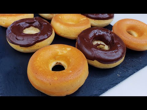 How to make Super Soft BAKED not FRIED Donuts in 8 minutes | No Knead, No Cutter, No Proof