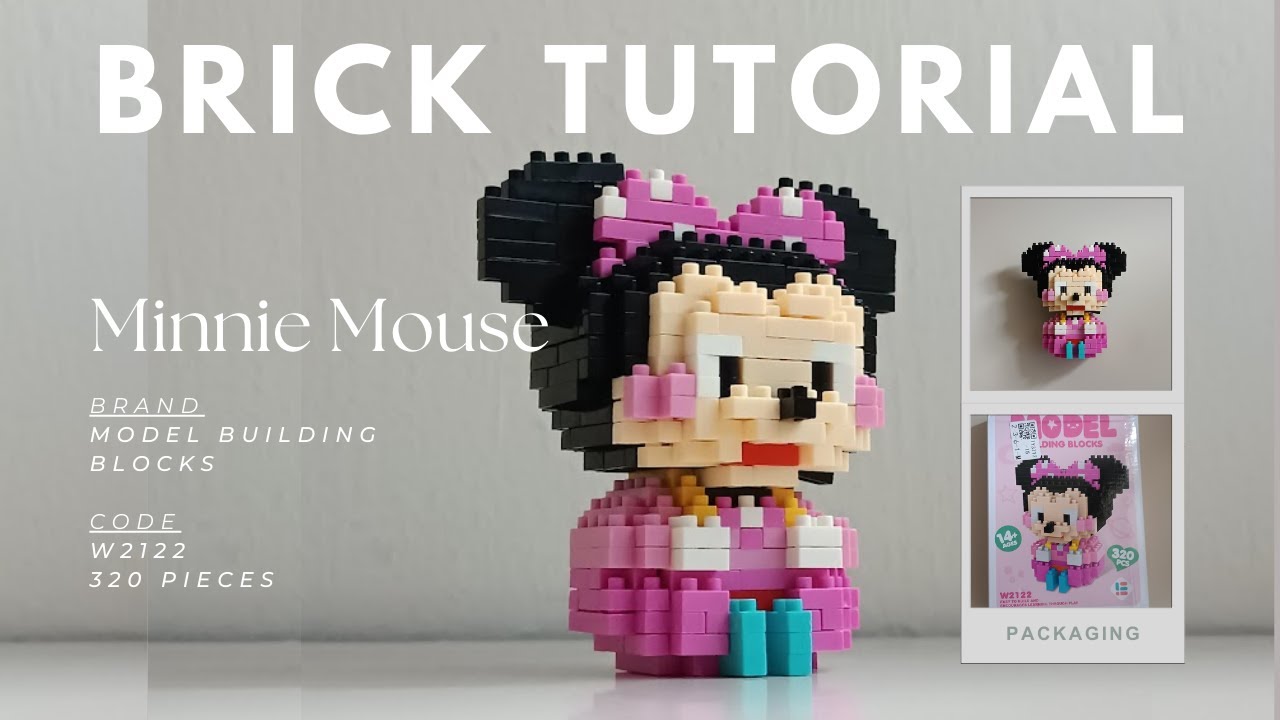 How to Build Minnie Mouse (Sitting Down) | Model Building Blocks DIY Creation W2122 (320Pieces)