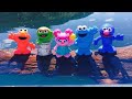 SESAME STREET Toys Log Ride And SWIMMING In The LAKE