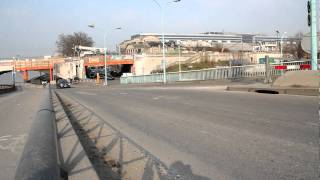 Les berges de seine et le pont national vu depuis le quai de Bercy