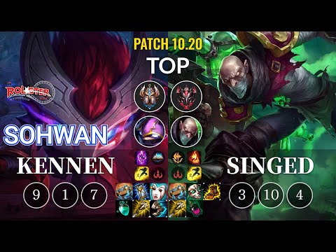 KT SoHwan Kennen vs Singed Top - KR Patch 10.20