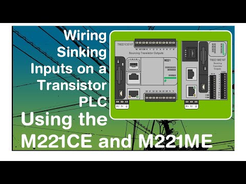 Using sinking inputs on a Transistor style Schneider Modicon M221 PLC (Video 5 in a series)