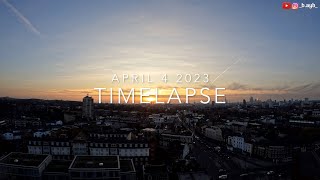 [4k] Sunny Clear Sky and Sunset, one day in 1 minute | April 4, 2023 London Timelapse @walkxtravel