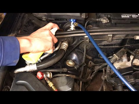 finding LEAKS in air conditioning systems using shop air and SOAPY water