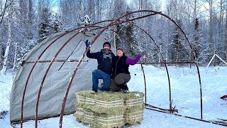 Alaskan winter storage Quonset hut | Sled dogs PULL 2 VEHICLES! - HOMESTEADING ALASKA