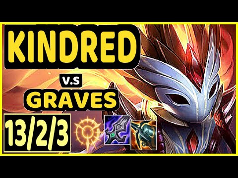 KINDRED vs GRAVES - QUADRAKILL 13/2/3 KDA JUNGLE CHALLENGER GAMEPLAY - KR